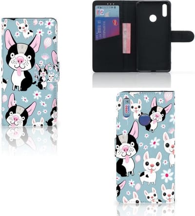 Boekhoesje voor Huawei Y7 (2019) Telefoonhoesje met Pasjes Hondjes
