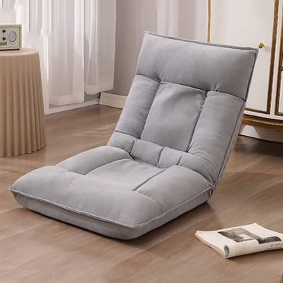 Verstelbare Fauteuil - Vloerstoel Meditatie - Ontspannen Lezen - 5-Traps Verstelbaar - 60x57x58cm - Lichtgrijs