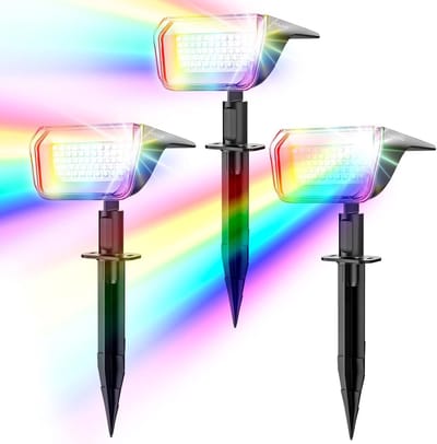 RGB Zonnelampen voor Buiten - Waterdichte Tuinverlichting op Zonne-energie met Wintermodus - 3 Stuks