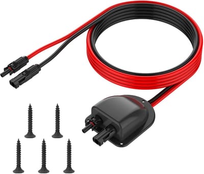 Waterdichte Dubbele Kabeldoorvoer voor Zonnepanelen met MC4 Verlengkabels (3 Meter, 10AWG)