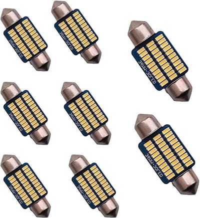 Led Binnenverlichting Auto - Interieurverlichting Auto Led - Auto Verlichten - Plug and Play Installatie - 36 mm 8 Stuks