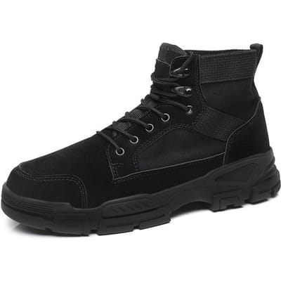 Kwaliteit Heren Herfst Winter High Tops Sneakers Mannelijk Martin Enkellaarsjes Werkschoenen Motorlaarzen Retro Arbeidswerk Oxfords 39 zwart