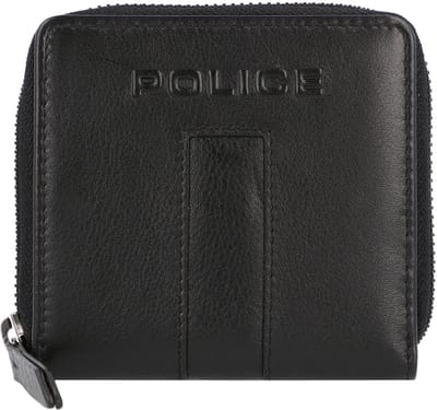 Police PT389-10368 Leren portemonnee 12 cm - Dames - Horizontaal - black