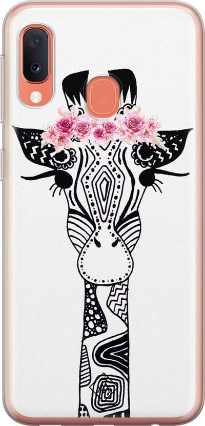 Casimoda® hoesje - Geschikt voor Samsung A20e - Giraffe - Backcover - Siliconen/TPU - Goudkleurig