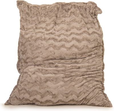 Drop & Sit - zitzak/zitkussen - stijlvolle bontlook (faux) - beige - 100x 150 - Heerlijk zacht