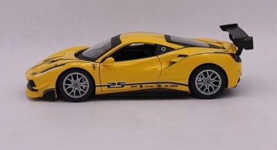 Bburago  Ferrari 488 RACING CHALLENGE #25 geel/groen schaalmodel 1:24