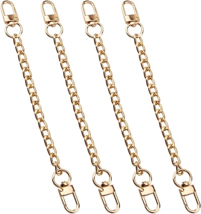 Korte Schouderband voor Handtas, 4-delige Set met Metalen Gesp voor Tasuitbreiding en Stijlvolle Accessoires (Goud, 19,5 cm)