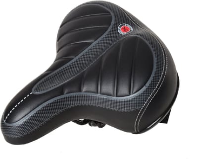Fietszadel - Ergonomisch Gel Zadel Met Dubbele Vering En Brede Comfortabele Kussen - Zwart - Voor Fiets, Mountainbike En Racefiets