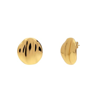 Lucardi Dames Stainless steel goldplated oorknoppen golf - Oorbellen - Staal - Goudkleurig