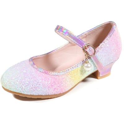 Lente Herfst Regenboog Kinder Dansfeest Meisjes Hoge Hak Student Optreden Leren Schoenen Kinderen Prinses Casual Schoenen 26-38 38 white