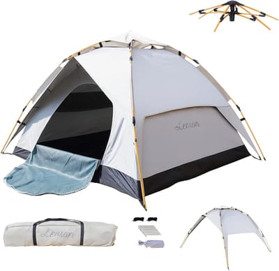 Pop-up Campingtent voor 3-4 Personen - Waterdicht en UV-Bestendig - Geschikt voor Kamperen, Wandelen en Backpacken