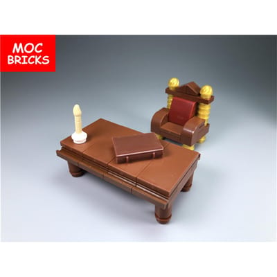 MOC Stenen Bank Huismeubilair Stoel Bureau Stad Bouwstenen Figuren Doe-het-zelf Speelgoed Voor Kinderen Cadeau