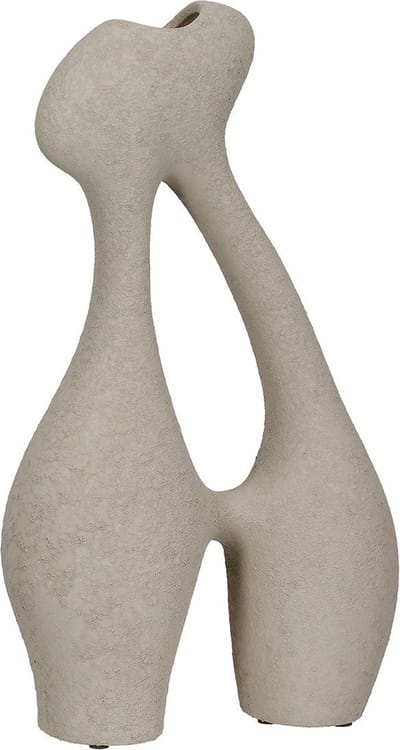 Gilde Handwerk - Decoratieve Vaas - Turin - Vaas - Bloemenvaas - Keramiek - Creme - 11x23x40cm