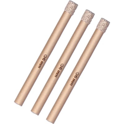 3 Stuks Gatopeners 6mm Gelaste Boorbeitels Frezen Gereedschap voor Glas Keramiek Marmer Steen Boren