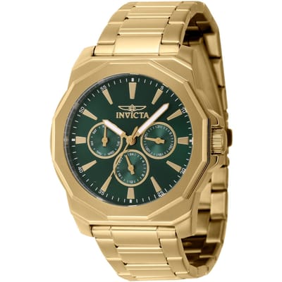 Invicta Speedway 46856 Heren Horloge - Quartz Uurwerk - Roestvrij Staal met groene Wijzerplaat - 42mm