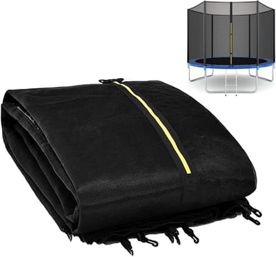 Trampoline Veiligheidsnet - Veiligheidsnet Vervanging - Veilig Springen - Dubbele Ritssluiting - 6FT 8FT 10FT - Zwart