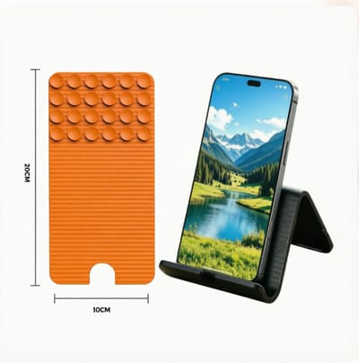 Namajunas - Telefoonhouders - Verstelbare opvouwbare siliconen telefoonhouder - Draagbare antislip telefoonhouder - Oprolbaar ontwerp - Geschikt voor thuis, kantoor, tablets en laptops - 2 set - Opening voor oplaadkabel - Verbeterd zuignapontwerp