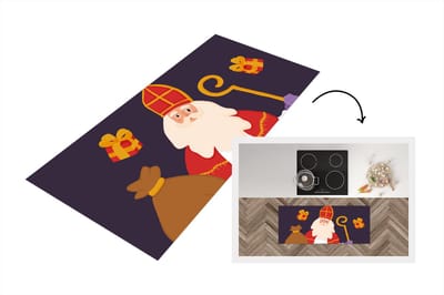 Keukenloper - Loper keuken - Sinterklaas - Sint - Decoratie - 120x50 cm - Keukenloper vinyl