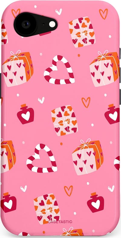 Casetastic Hoesje Geschikt voor Apple iPhone 16e Magsafe - Stijlvolle Beschermende Duo-layer Case - Zoete Liefde Roze