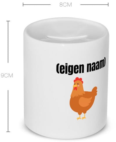Akyol - kip met eigen naam Spaarpot - Kippen - kippen liefhebbers - iemand die houdt van kippen - verjaardag - cadeau - kado - 350 ML inhoud