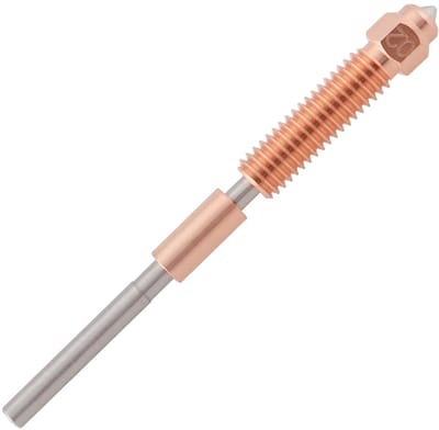 Dailygoods- 3D-printer Mondstukken 0,2 mm - Compatibel met K1 Max/ K1C/ Unicorn/ Ender-3 V3 - Chrome Zirkonium Koper - Gehard Staal - Totale lengte 65,4 mm - Nozzle