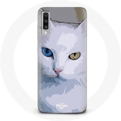 Hoesje voor Samsung Galaxy A50 Turkse van Cat blauw oog en geel oog