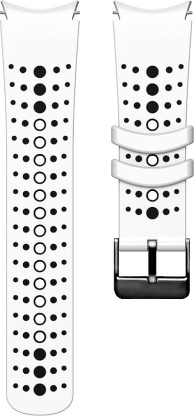 Siliconen bandje - geschikt voor Samsung Galaxy Watch 7 / Watch FE / Watch 6 / Watch 6 Classic / Watch 5 / Watch 5 Pro / Watch 4 / Watch 4 Classic - wit-zwart