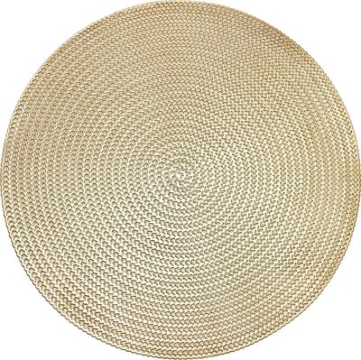 Krumble Placemat - Placemats - Onderzetter - Rond - PVC - Tafelbeschermer - Onderlegger - Hittebestendig - Decoratieve placemat - Rond - Goud - 37 cm