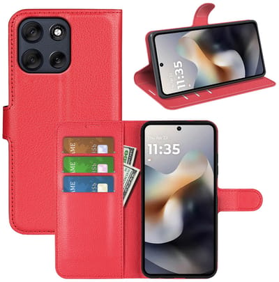 MobyDefend Hoesje - Geschikt voor Motorola Moto G56 - Kunstleren Wallet Book Case (Sluiting Voorkant) - Rood