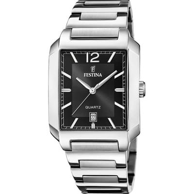Festina F20677/4 Heren Horloge - Mineraalglas - Roestvrijstaal/Staal - Zilverkleurig - Ø 40.5 mm - Quartz - Vouw/Vlindersluiting - 5 ATM (douchen)