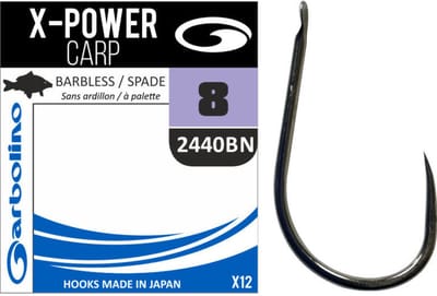 Garbolino Haken X-Power Carp Barbless Spade 2440BN - Maat : Haak 16