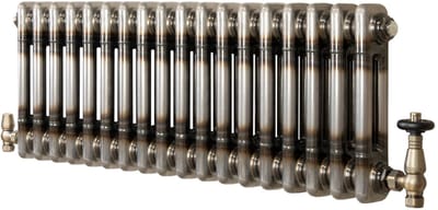 Kolomradiator - 2-kolom 300x830 mm - ruw metaal - incl. kraan