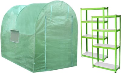 Polytunnel 19mm - transparant - 2,5m x 2m - met verstelbare stellingen