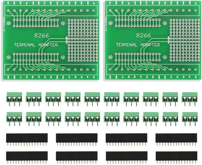 Uitbreidingsprintplaat (PCB) met Schroefblokken voor ESP8266 NodeMCU Ontwikkelborden - Set van 2