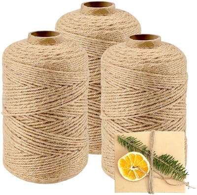 Dailygoods - Jute Koord 3 Stuks - Gevlochten Jute Touw van 500 m x 2 mm voor Knutselen en Tuinieren