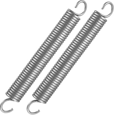 Roestvrijstalen Spanveren met Dubbele Haak - 2 Stuks - Trekveer Spiraalveer 150x18mm