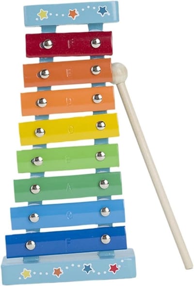 Xylofoon Instrument - Acht Tonen - Muziek Leren - Handgeklopt Percussie - 23.5 cm Lang - Kleurrijk