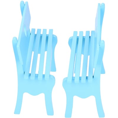2 Stuks Houten Decoratief Stoeltje Originaliteit Hout Ambacht Decoratie voor Huis KantoorBlauw blauw