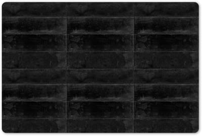 Placemats 45x30 cm - Placemat kunststof - 1 stuk - Tegel - Zwart - Structuur - Industrieel - Borden onderleggers - Decoratie voor op tafel - Keuken tafeldecoratie accessoires - Vinyl onderlegger - Tafelversiering