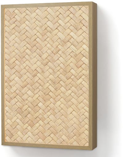 Wandlamp 40x60 cm - Oplaadbaar - Patroon - Beige - Rotan print - Wandlampen binnen woonkamer - Slaapkamer lamp - Decoratieve nachtlamp - Vloerlamp draadloos