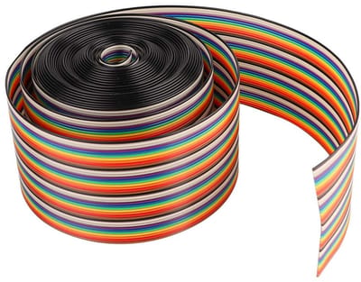 Dailygoody - Multicolour Ribbon Cable - 1.27mm Pitch - 40P Flat Rainbow Kabel - 5 Meter Lengte - Hoogwaardige Kwaliteit - Geschikt voor Elektronica Pr