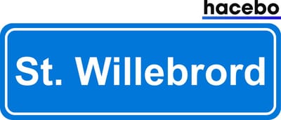 Hacebo - Plaatsnaam Sticker - 29x10 CM - St. Willebrord sticker - Verkeersborden sticker - grappige cadeaus - St. Willebrord