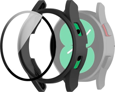 Watch case screenprotector - hoesje - gehard glas - geschikt voor Samsung Galaxy Watch 4 (40 mm) - zwart