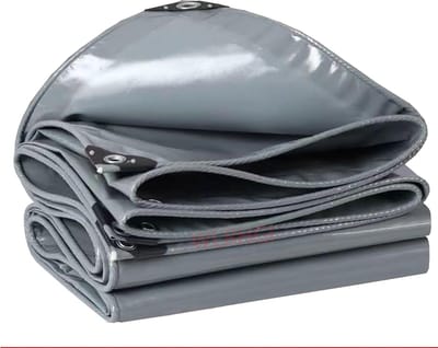 Zwaar Tarpaulin Blad - Bouwers Tarp Grondzeil - Buiten Beschermen - UV Bescherming Ja - 4 x 6 Meter - Grijs