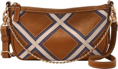 FOSSIL schoudertas Jolie Shoulderbag Brown Patchwork Lichtbruin