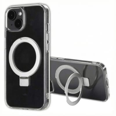Accezz Hoesje - Geschikt voor Apple iPhone 14 - Ring Stand Backcover geschikt voor MagSafe - Transparant