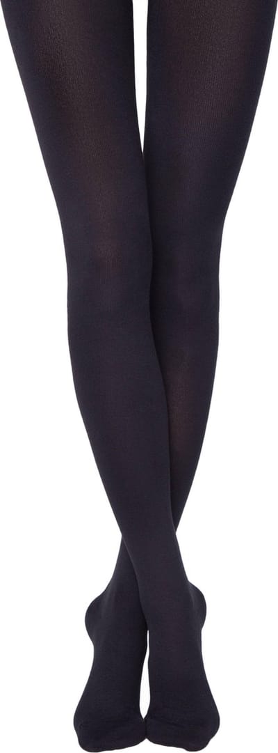 Superdikke winterpanty in katoen-lycra 450-denier (anatomisch hiel), zwart, maat Smal (36).