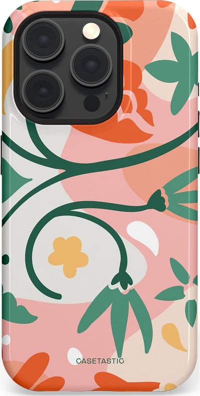Casetastic Hoesje Geschikt voor Apple iPhone 15 Pro Magsafe - Stijlvolle Beschermende Duo-layer Case - Bloesem Pastels