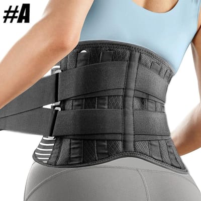 Voor rugsteungordel met lendensteun Ergonomisch ontwerp 3D gebreid voor pijnverlichting S for waist 65-80cm gray