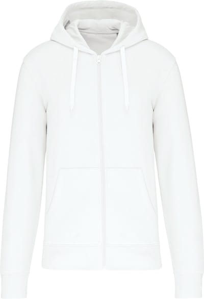 Kariban Ecologische herensweater met capuchon en ritssluiting K4030 - White - XS